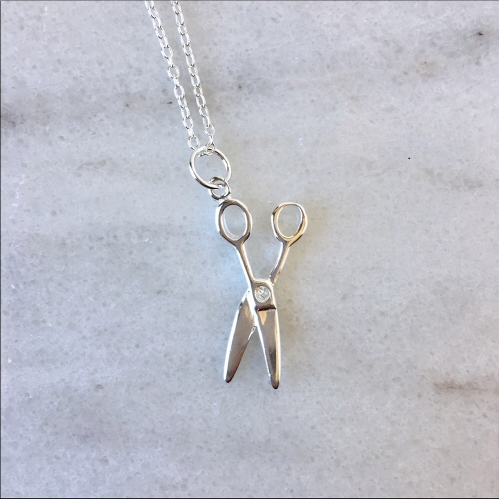 Scissors necklace and barrette pin set - Picture 2 of 3